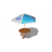 HomeCast Rewind beach table with umbrella